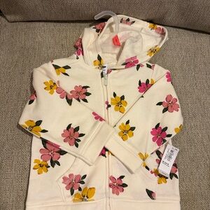Old Navy Kids Floral Hoodie - White with Pink and Yellow